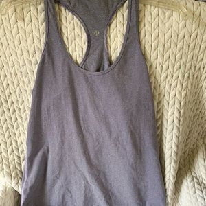 Lululemon blue and white stripe tank top